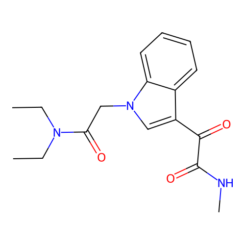 2-[1-[2-(diethylamino)-2-oxoethyl]indol-3-yl]-N-methyl-2-oxoacetamide structure