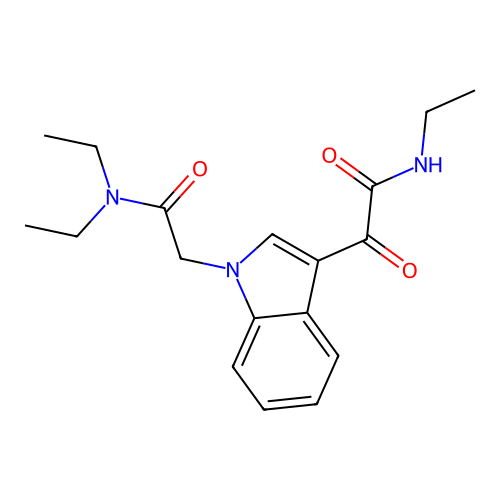 2-[1-[2-(diethylamino)-2-oxoethyl]indol-3-yl]-N-ethyl-2-oxoacetamide structure