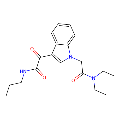 2-[1-[2-(diethylamino)-2-oxoethyl]indol-3-yl]-2-oxo-N-propylacetamide structure