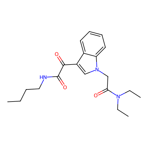 N-butyl-2-[1-[2-(diethylamino)-2-oxoethyl]indol-3-yl]-2-oxoacetamide structure