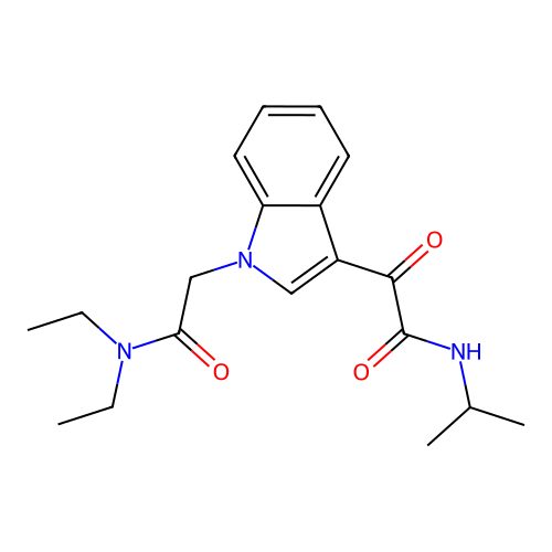 2-(1-(2-(diethylamino)-2-oxoethyl)-1H-indol-3-yl)-N-isopropyl-2-oxoacetamide structure