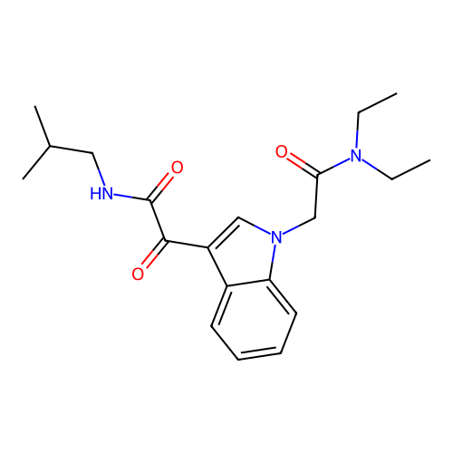 2-(1-(2-(diethylamino)-2-oxoethyl)-1H-indol-3-yl)-N-isobutyl-2-oxoacetamide structure