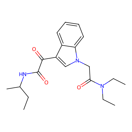 N-butan-2-yl-2-[1-[2-(diethylamino)-2-oxoethyl]indol-3-yl]-2-oxoacetamide structure