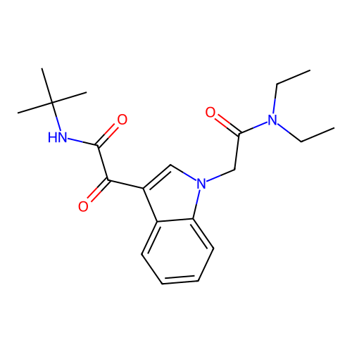 N-tert-butyl-2-[1-[2-(diethylamino)-2-oxoethyl]indol-3-yl]-2-oxoacetamide structure