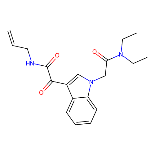 2-[1-[2-(diethylamino)-2-oxoethyl]indol-3-yl]-2-oxo-N-prop-2-enylacetamide structure