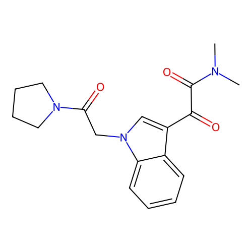 N,N-dimethyl-2-oxo-2-[1-(2-oxo-2-pyrrolidin-1-ylethyl)indol-3-yl]acetamide structure