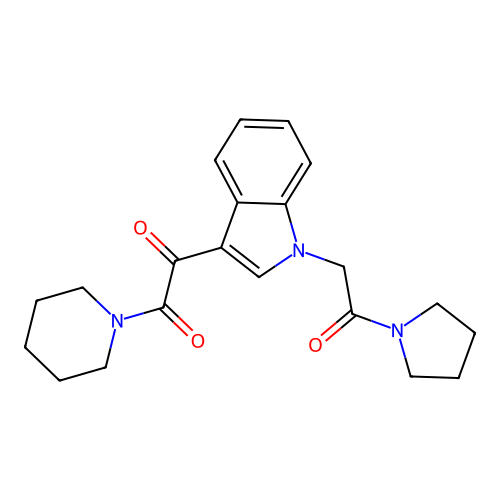 1-[1-(2-Oxo-2-pyrrolidin-1-ylethyl)indol-3-yl]-2-piperidin-1-ylethane-1,2-dione structure