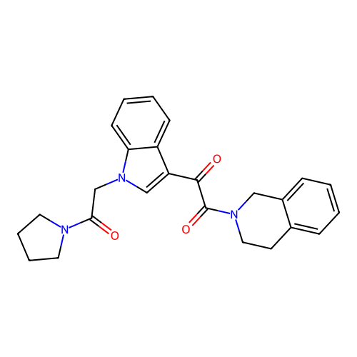 1-{1-[2-oxo-2-(pyrrolidin-1-yl)ethyl]-1H-indol-3-yl}-2-(1,2,3,4-tetrahydroisoquinolin-2-yl)ethane-1,2-dione structure
