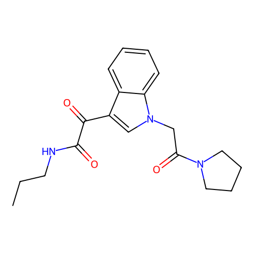 2-oxo-2-[1-(2-oxo-2-pyrrolidin-1-ylethyl)indol-3-yl]-N-propylacetamide structure