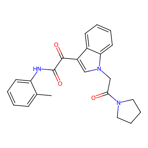 N-(2-methylphenyl)-2-oxo-2-[1-(2-oxo-2-pyrrolidin-1-ylethyl)indol-3-yl]acetamide structure