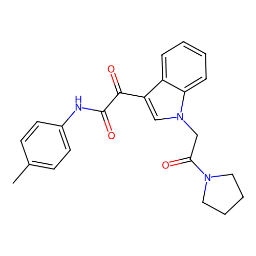 N-(4-methylphenyl)-2-oxo-2-[1-(2-oxo-2-pyrrolidin-1-ylethyl)indol-3-yl]acetamide structure
