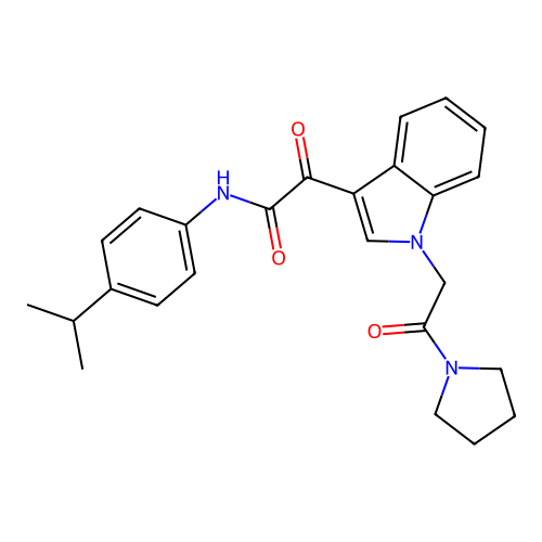 2-oxo-2-{1-[2-oxo-2-(pyrrolidin-1-yl)ethyl]-1H-indol-3-yl}-N-[4-(propan-2-yl)phenyl]acetamide structure