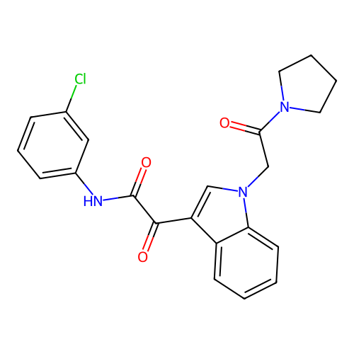 N-(3-chlorophenyl)-2-oxo-2-{1-[2-oxo-2-(pyrrolidin-1-yl)ethyl]-1H-indol-3-yl}acetamide structure