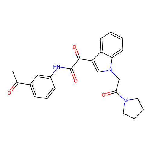 N-(3-acetylphenyl)-2-oxo-2-[1-(2-oxo-2-pyrrolidin-1-ylethyl)indol-3-yl]acetamide structure