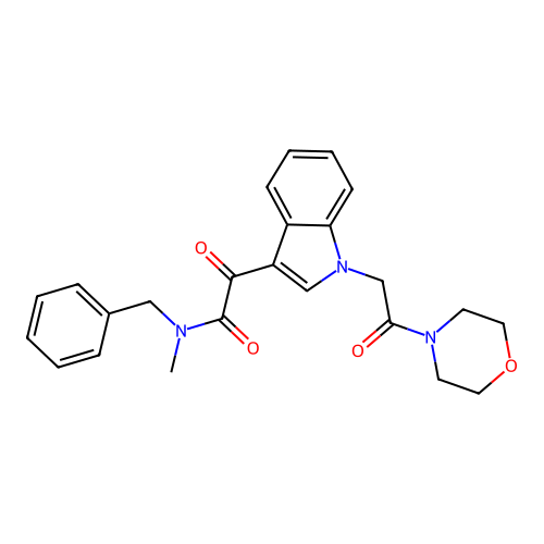 N-benzyl-N-methyl-2-(1-(2-morpholino-2-oxoethyl)-1H-indol-3-yl)-2-oxoacetamide structure