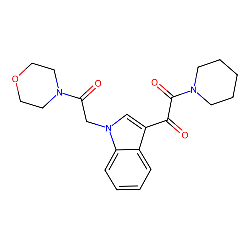1-[1-(2-Morpholin-4-yl-2-oxoethyl)indol-3-yl]-2-piperidin-1-ylethane-1,2-dione structure