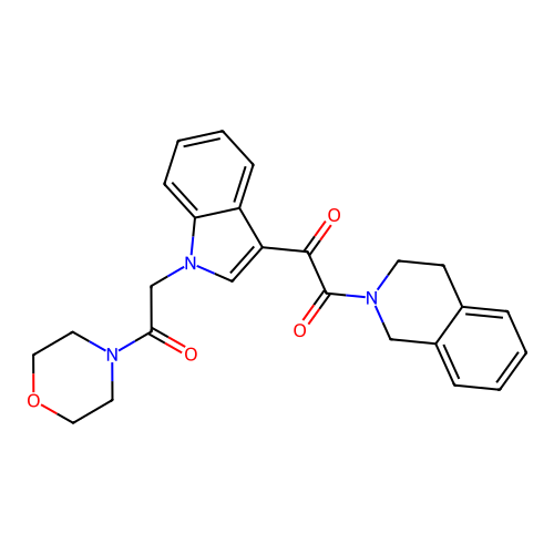 1-{1-[2-(morpholin-4-yl)-2-oxoethyl]-1H-indol-3-yl}-2-(1,2,3,4-tetrahydroisoquinolin-2-yl)ethane-1,2-dione structure