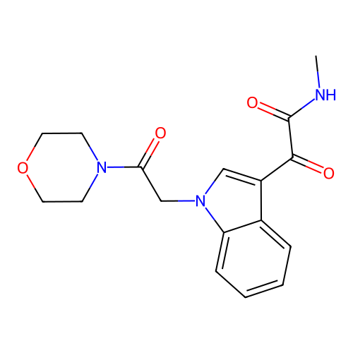N-methyl-2-(1-(2-morpholino-2-oxoethyl)-1H-indol-3-yl)-2-oxoacetamide structure