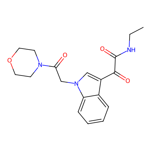 N-ethyl-2-(1-(2-morpholino-2-oxoethyl)-1H-indol-3-yl)-2-oxoacetamide structure