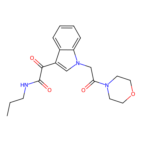 2-(1-(2-morpholino-2-oxoethyl)-1H-indol-3-yl)-2-oxo-N-propylacetamide structure