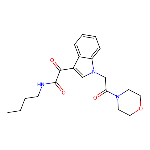 N-butyl-2-(1-(2-morpholino-2-oxoethyl)-1H-indol-3-yl)-2-oxoacetamide structure