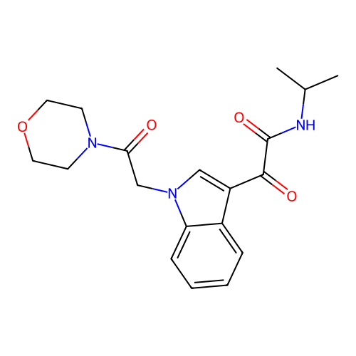 N-isopropyl-2-(1-(2-morpholino-2-oxoethyl)-1H-indol-3-yl)-2-oxoacetamide structure
