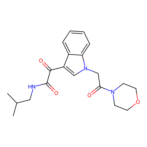 N-isobutyl-2-(1-(2-morpholino-2-oxoethyl)-1H-indol-3-yl)-2-oxoacetamide structure