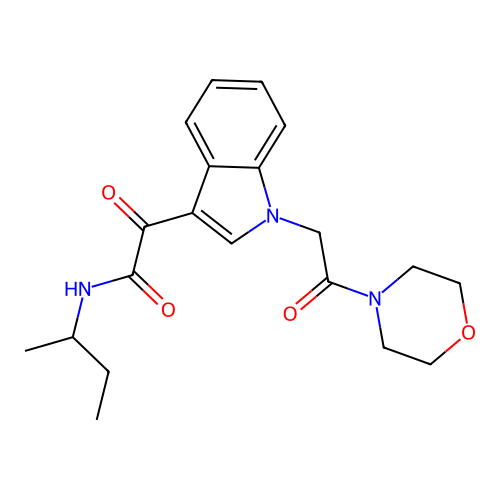 N-(sec-butyl)-2-(1-(2-morpholino-2-oxoethyl)-1H-indol-3-yl)-2-oxoacetamide structure