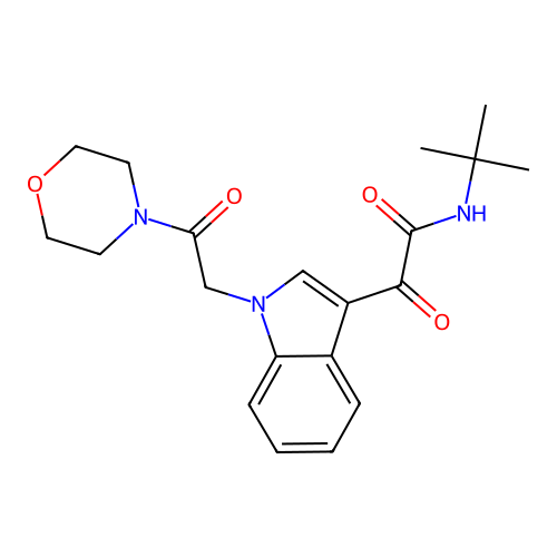 N-tert-butyl-2-[1-(2-morpholin-4-yl-2-oxoethyl)indol-3-yl]-2-oxoacetamide structure
