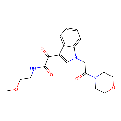 N-(2-methoxyethyl)-2-(1-(2-morpholino-2-oxoethyl)-1H-indol-3-yl)-2-oxoacetamide structure
