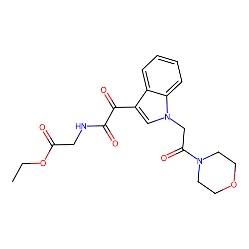 ethyl 2-(2-(1-(2-morpholino-2-oxoethyl)-1H-indol-3-yl)-2-oxoacetamido)acetate structure