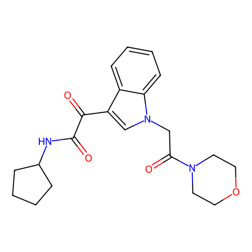 N-cyclopentyl-2-(1-(2-morpholino-2-oxoethyl)-1H-indol-3-yl)-2-oxoacetamide structure