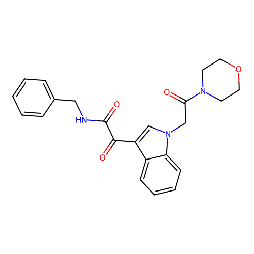 N-benzyl-2-(1-(2-morpholino-2-oxoethyl)-1H-indol-3-yl)-2-oxoacetamide structure