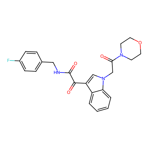 N-(4-fluorobenzyl)-2-(1-(2-morpholino-2-oxoethyl)-1H-indol-3-yl)-2-oxoacetamide structure