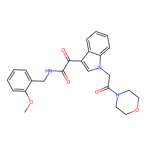 N-(2-methoxybenzyl)-2-(1-(2-morpholino-2-oxoethyl)-1H-indol-3-yl)-2-oxoacetamide structure