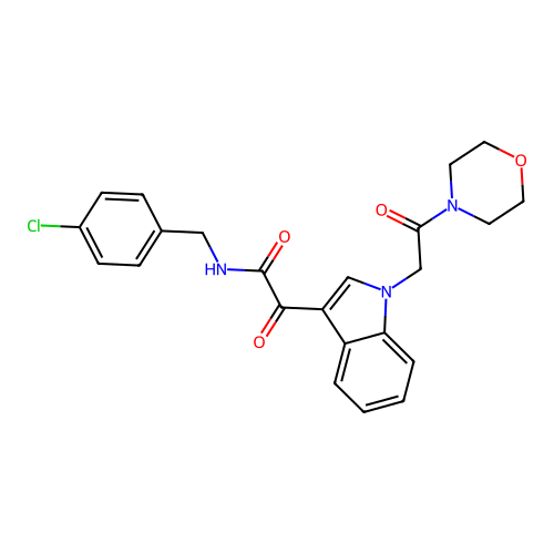 N-(4-chlorobenzyl)-2-(1-(2-morpholino-2-oxoethyl)-1H-indol-3-yl)-2-oxoacetamide structure