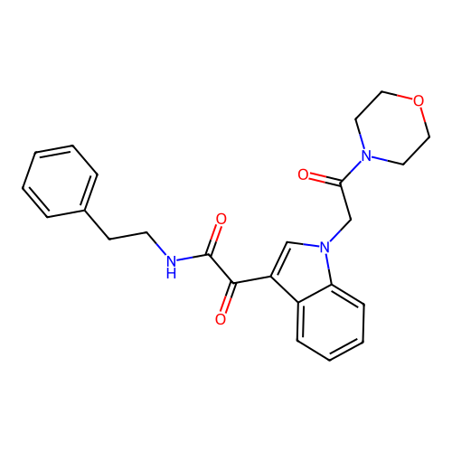 2-(1-(2-morpholino-2-oxoethyl)-1H-indol-3-yl)-2-oxo-N-phenethylacetamide structure