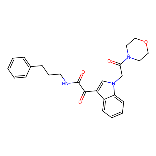 2-(1-(2-morpholino-2-oxoethyl)-1H-indol-3-yl)-2-oxo-N-(3-phenylpropyl)acetamide structure