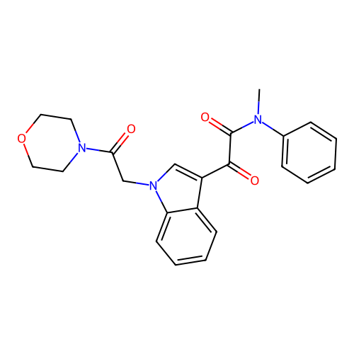 N-methyl-2-(1-(2-morpholino-2-oxoethyl)-1H-indol-3-yl)-2-oxo-N-phenylacetamide structure