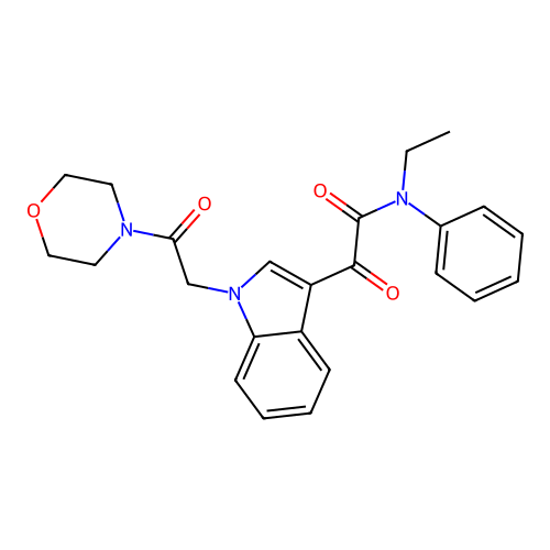 N-ethyl-2-(1-(2-morpholino-2-oxoethyl)-1H-indol-3-yl)-2-oxo-N-phenylacetamide structure