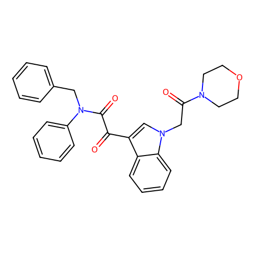 N-benzyl-2-(1-(2-morpholino-2-oxoethyl)-1H-indol-3-yl)-2-oxo-N-phenylacetamide structure