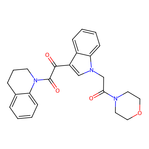 1-(3,4-dihydro-2H-quinolin-1-yl)-2-[1-(2-morpholin-4-yl-2-oxoethyl)indol-3-yl]ethane-1,2-dione structure