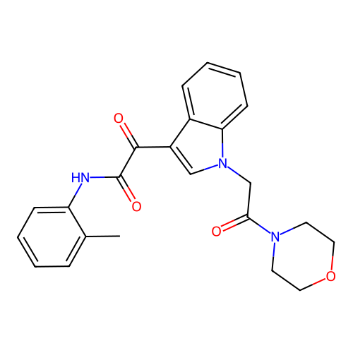 2-(1-(2-morpholino-2-oxoethyl)-1H-indol-3-yl)-2-oxo-N-(o-tolyl)acetamide structure