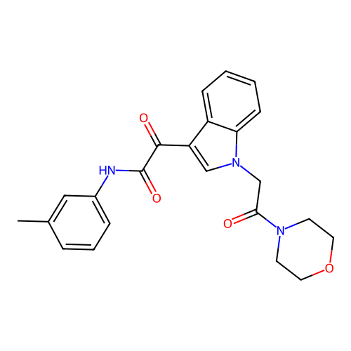 2-(1-(2-morpholino-2-oxoethyl)-1H-indol-3-yl)-2-oxo-N-(m-tolyl)acetamide structure
