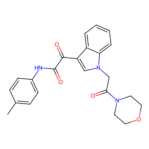 2-(1-(2-morpholino-2-oxoethyl)-1H-indol-3-yl)-2-oxo-N-(p-tolyl)acetamide structure