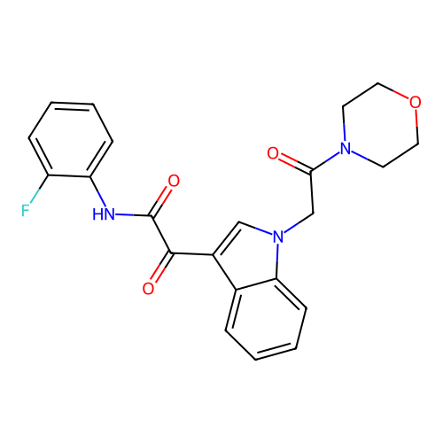N-(2-fluorophenyl)-2-(1-(2-morpholino-2-oxoethyl)-1H-indol-3-yl)-2-oxoacetamide structure