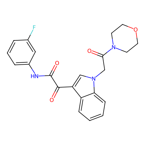 N-(3-fluorophenyl)-2-(1-(2-morpholino-2-oxoethyl)-1H-indol-3-yl)-2-oxoacetamide structure