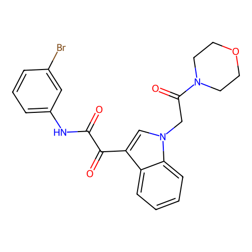 N-(3-bromophenyl)-2-(1-(2-morpholino-2-oxoethyl)-1H-indol-3-yl)-2-oxoacetamide structure