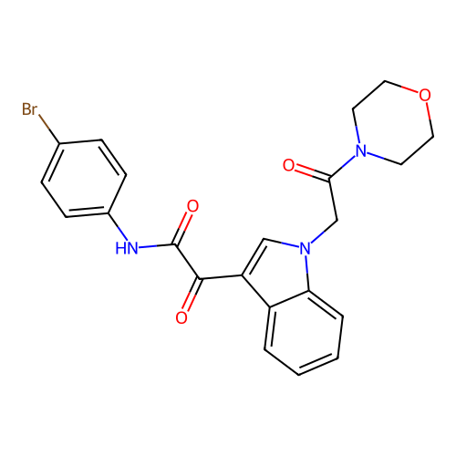 N-(4-bromophenyl)-2-(1-(2-morpholino-2-oxoethyl)-1H-indol-3-yl)-2-oxoacetamide structure
