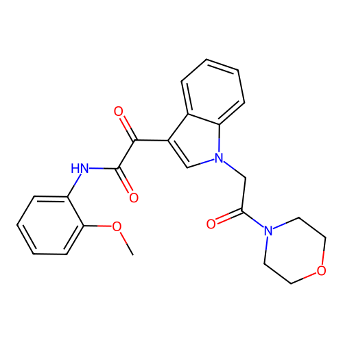 N-(2-methoxyphenyl)-2-(1-(2-morpholino-2-oxoethyl)-1H-indol-3-yl)-2-oxoacetamide structure